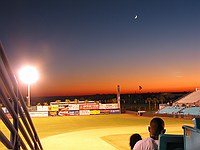 sunset in Space Coast stadium
