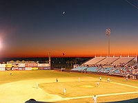 sunset in Space Coast stadium