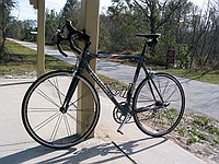 my bike at the Mabel end of the trail while I ate lunch