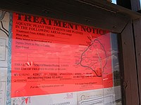 treatment notice (probably related to the aerial spraying)