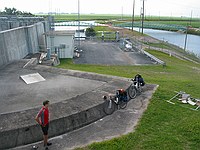 taking a break at a pumping station / canal