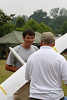 Charles after being schooled in the fine art of having your picture taken with a plane by Gordy
