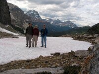 Peter, Laura, Bill on top of Whistling Pass in Banff