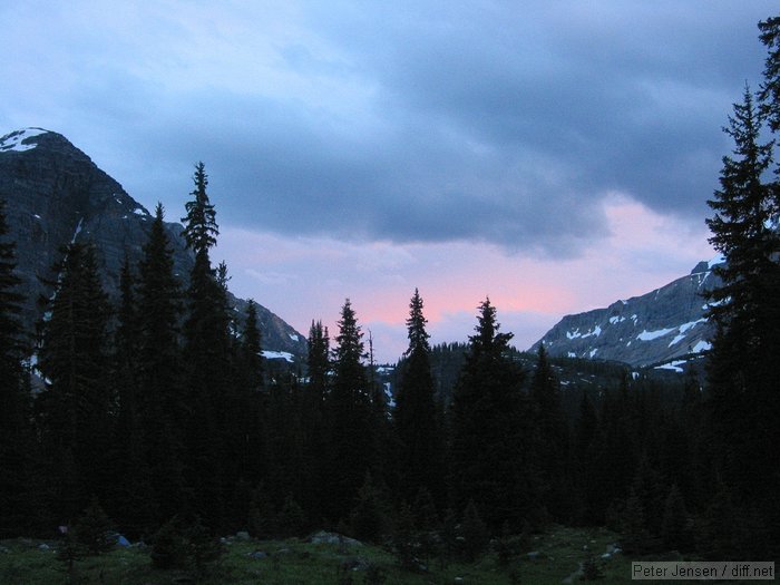 last tinges of sunset from Egypt Lake campground