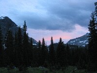 last tinges of sunset from Egypt Lake campground