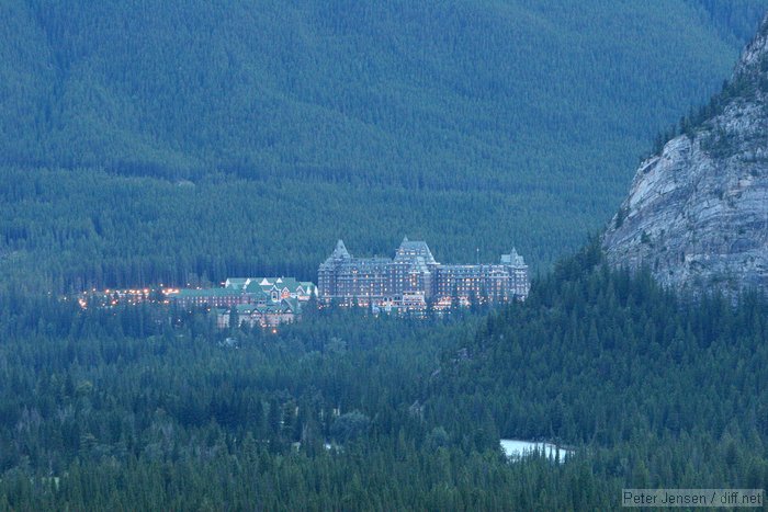 Banff Springs resort at night