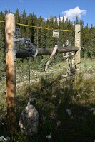 cute gate closing mechanism at the Lake Louise campground