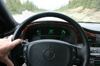 generic caddy view - ass and back heat/cooling controls are on the door, but just about everything else is accessible from the steering wheel