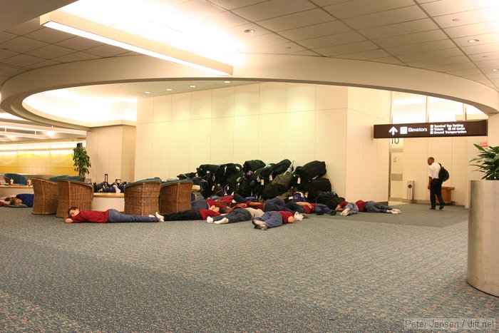 some group of kids completely crashed in the baggage claim of MCO