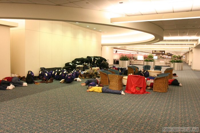 some group of kids completely crashed in the baggage claim of MCO