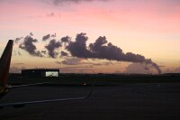 condensation from the cooling towers at OUC's Curtis Stanton power plant, a few miles to the NE