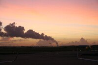 condensation from the cooling towers at OUC's Curtis Stanton power plant, a few miles to the NE