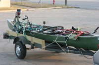 canoe with bikes