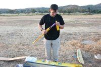 Charles unloading his plane box