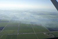 low-lying smoke from brush fires