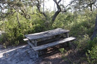 nice picnic table at the canoe pullout