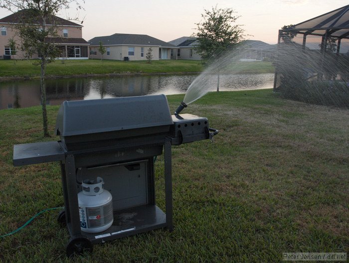 how Rob waters his lawn