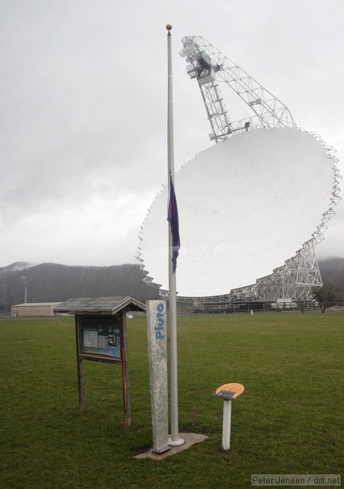 Pluto's flag is flown at half-mast given the recent de-planetization