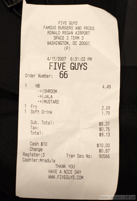 nothing like a healthy dinner of five guys (across from gate 37)
