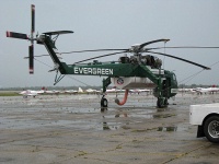 Evergreen Aviation Sikorsky S-64 with FIT's fleet of Warriors in the background at MLB