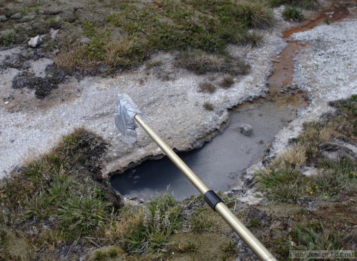 trash I pulled out of a thermal feature that you could reach from the trail