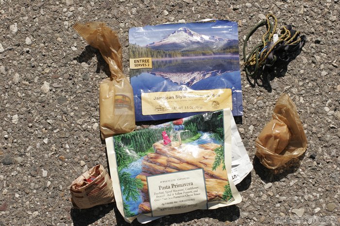 trash, including 7 different bits of rope I picked up along thet trail or in campsites