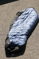 Mountain Hardware Phantom 15 down bag - a bit too warm for the weather at those altitudes, but you can just use it as a tiny blanket