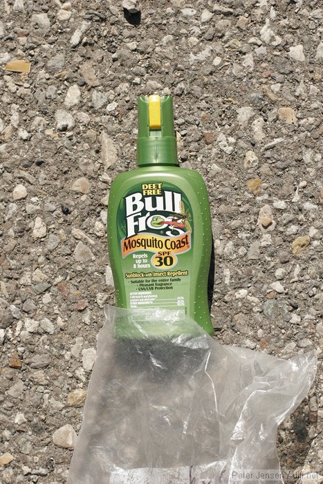 this was ineffective (non-DEET) bug spray, but the sunscreen part seemed to work okay.  Should have left it at home and just used the normal sunscreen and DEET.