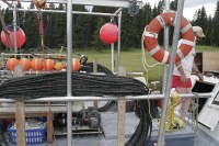 Dave Lovalvo and a remotely operated underwater vehicle he built and campaigns