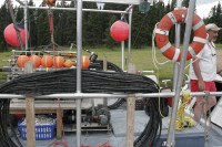 Dave Lovalvo and a remotely operated underwater vehicle he built and campaigns