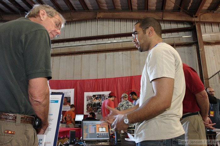 Amon explaining his project to my dad