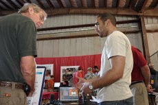 Amon explaining his project to my dad