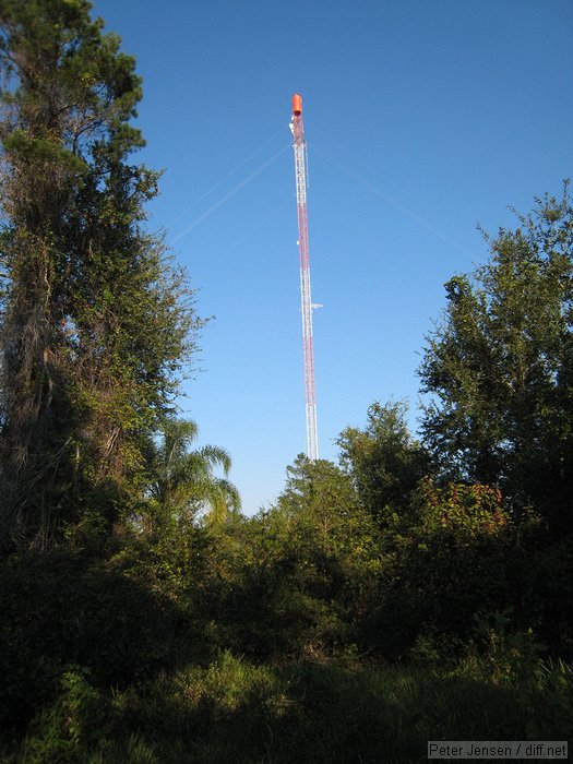400' tower as viewed from the trail in Turkey Creek Sanctuary