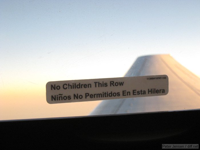 No Children This Row\nThe only possible improvement would be "No Children This Row; No Children in Row Behind Who Can Reach Seat or Traytable"