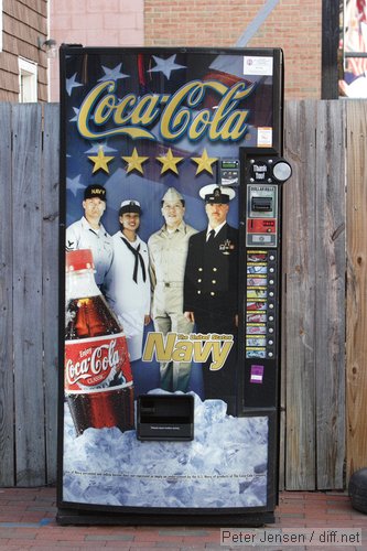 scary Navy coke machine branding