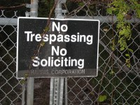 they stole a Harris no trespassing sign?