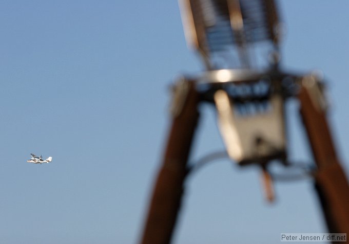 an Aventura departs behind the hot air balloon burner