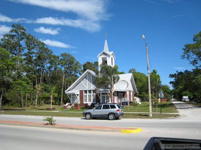 across the street from the Marsh Landing restaurant