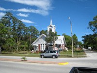 across the street from the Marsh Landing restaurant