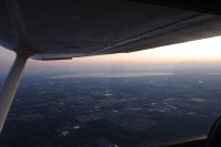 looking west out over Orlando on the slow trip back into the headwind