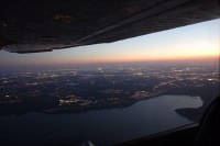 looking west out over Orlando on the slow trip back into the headwind