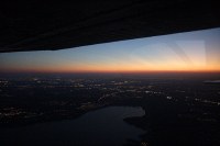 looking west out over Orlando on the slow trip back into the headwind