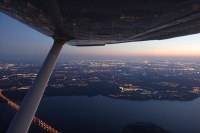 looking west out over Orlando on the slow trip back into the headwind