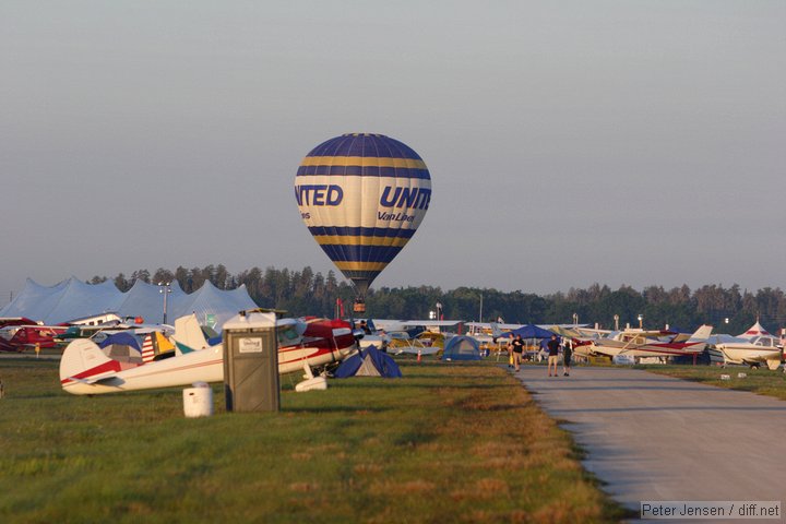 early-morning hot air balloons