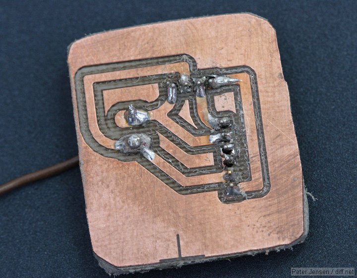 the middle two pins on the 6-pin header are unused, hence the slight ugliness around them.  It all works and there's plenty of space under a microscope, though.