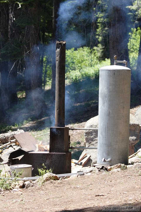 wood-fired hot water heater