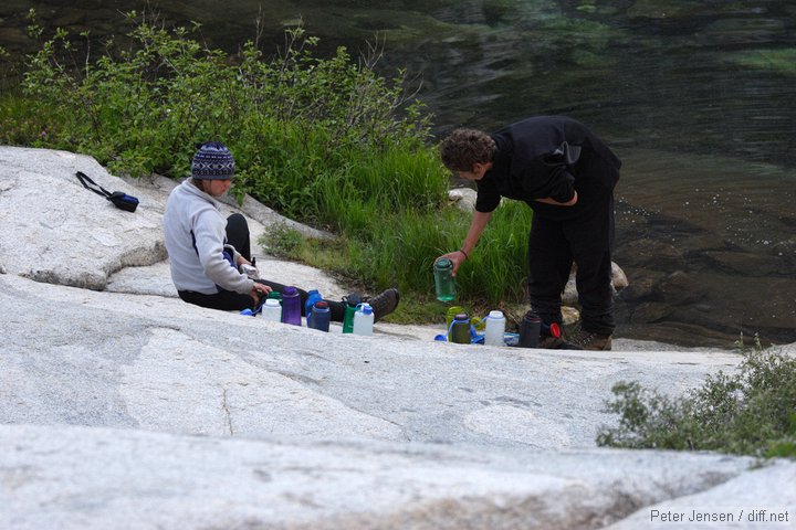 the outward bound crew gathers water in a time-efficient manner