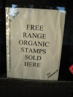 no msg / free range organic stamps sold here / no harmonics\ngotta love the snarky postmaster