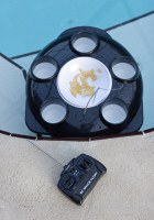 The RC Snack Float - holds 5 drinks and some chips and can be driven around your pool.  Never has there been such a synergy between alcohol and radio control.