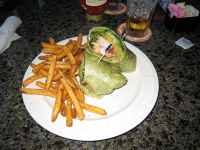 Geisha Wrap with fries at Stellas